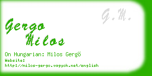 gergo milos business card